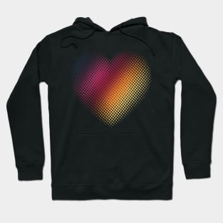 Linear Gradient on Halftone Heart (Black) Hoodie